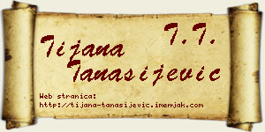 Tijana Tanasijević vizit kartica
